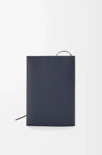 Taccuino in pelle di vitello blu navy scuro