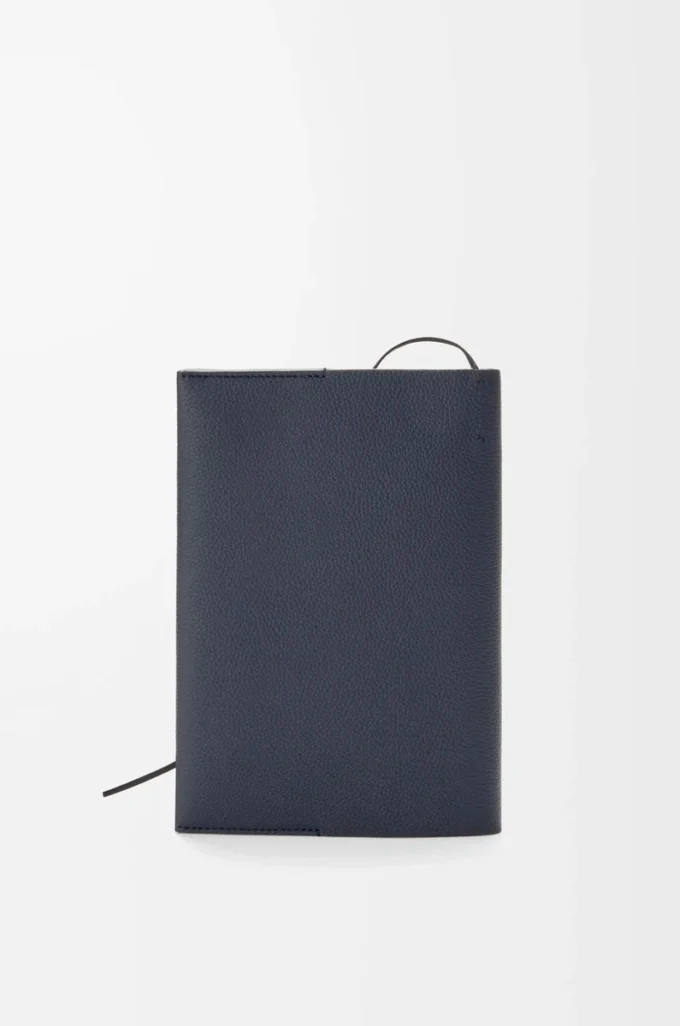 Taccuino in pelle di vitello blu navy scuro Taccuino in pelle di vitello blu navy scuro