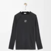 Top a maniche lunghe in jersey tecnico Nero