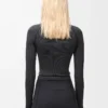Top a maniche lunghe in jersey tecnico Nero