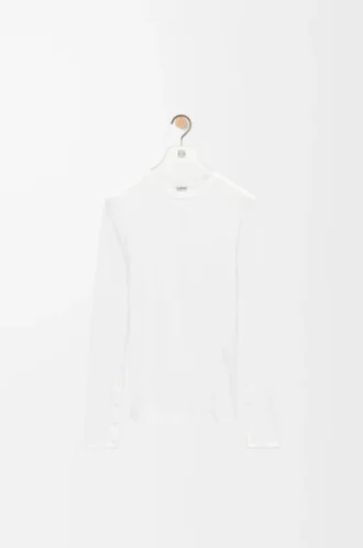 Top a maniche lunghe in modal Bianco Top a maniche lunghe in modal Bianco