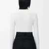 Top a maniche lunghe in modal Bianco Top a maniche lunghe in modal Bianco