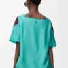 Top a sciarpa in seta Verde/Rosso/Multicolore