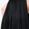 Top con scollo all’americana in viscosa Nero