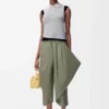 Top drappeggiato in cashmere Bianco/Blu navy