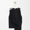Top drappeggiato in viscosa nero Top drappeggiato in viscosa nero
