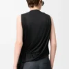 Top drappeggiato in viscosa nero Top drappeggiato in viscosa nero