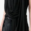 Top drappeggiato in viscosa nero Top drappeggiato in viscosa nero