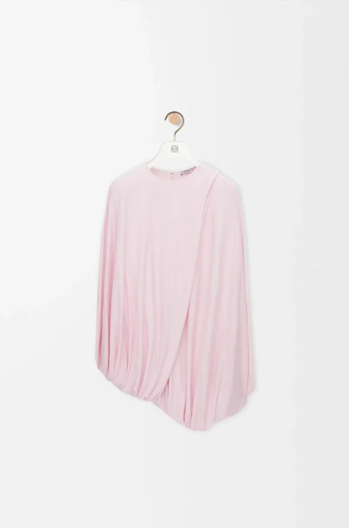 Top drappeggiato in viscosa Rosa