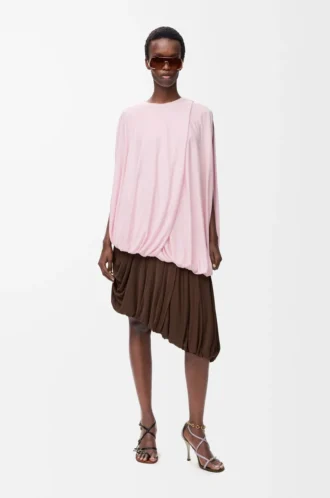 Top drappeggiato in viscosa Rosa