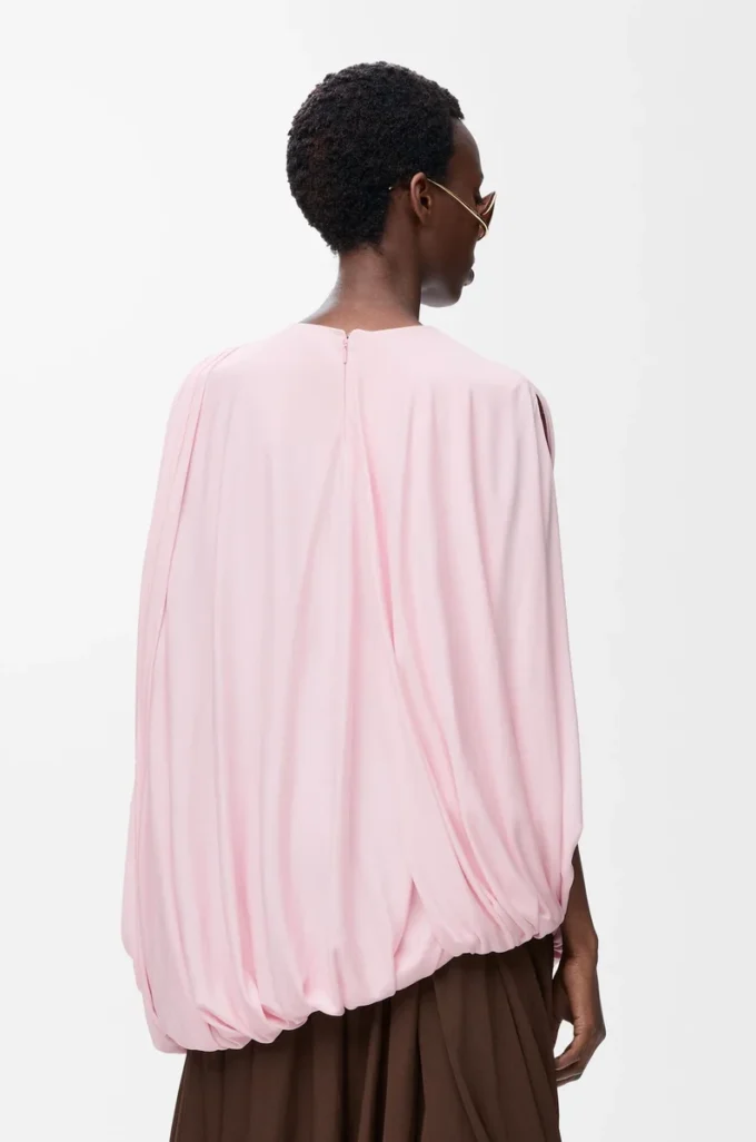 Top drappeggiato in viscosa Rosa