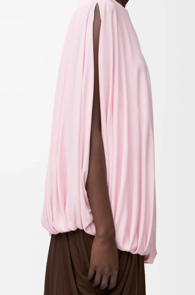 Top drappeggiato in viscosa Rosa