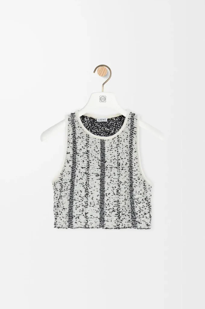 Top in lana Bianco/Nero