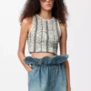 Top in lana Bianco/Nero