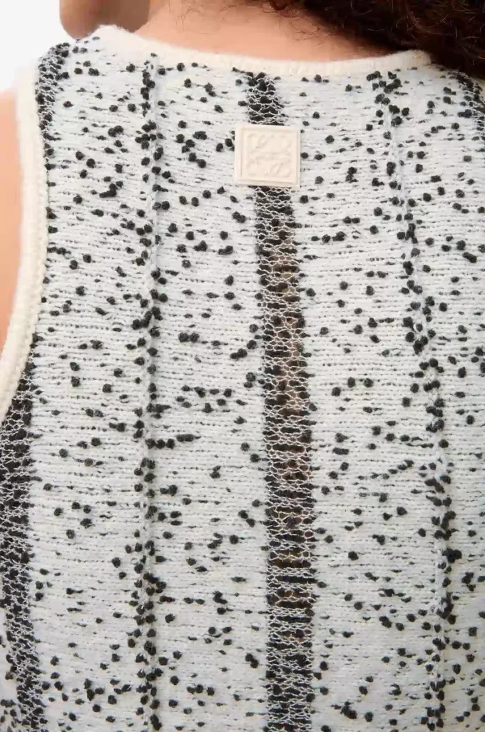 Top in lana Bianco/Nero