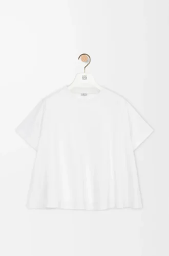 Top trapezio in misto cotone Bianco