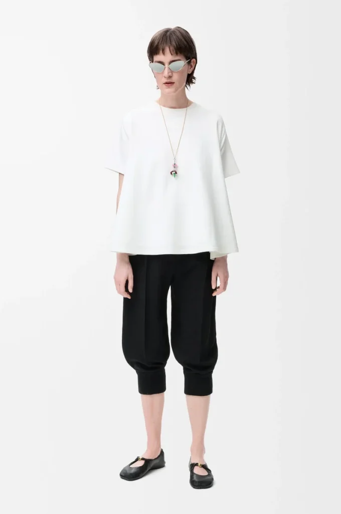 Top trapezio in misto cotone Bianco Top trapezio in misto cotone Bianco