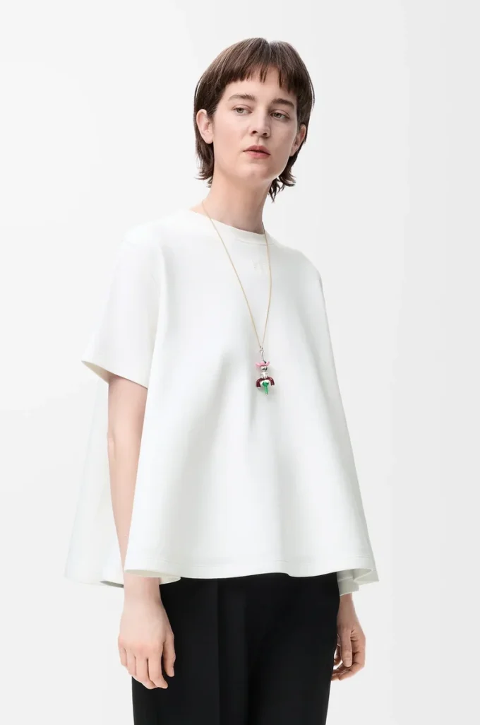 Top trapezio in misto cotone Bianco Top trapezio in misto cotone Bianco