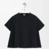 Top trapezio in misto cotone Nero