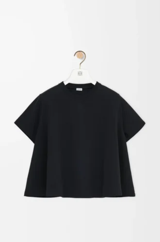 Top trapezio in misto cotone Nero