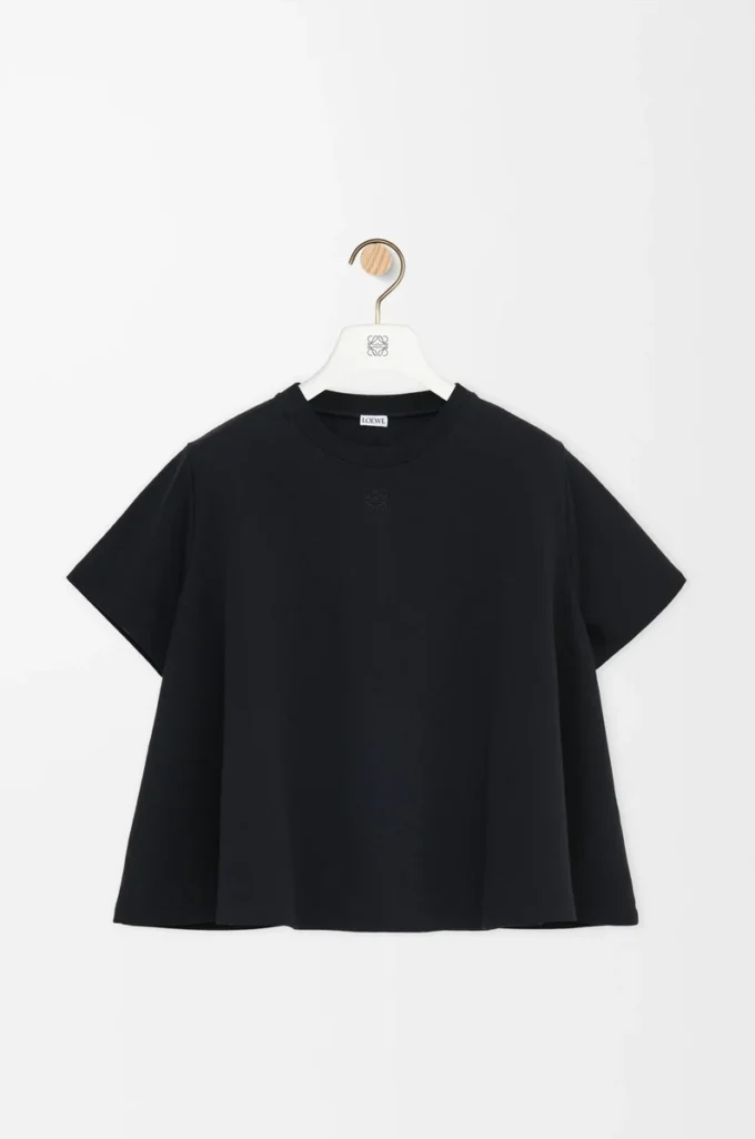 Top trapezio in misto cotone Nero