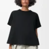 Top trapezio in misto cotone Nero