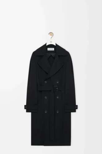 Trench in viscosa elasticizzata Nero