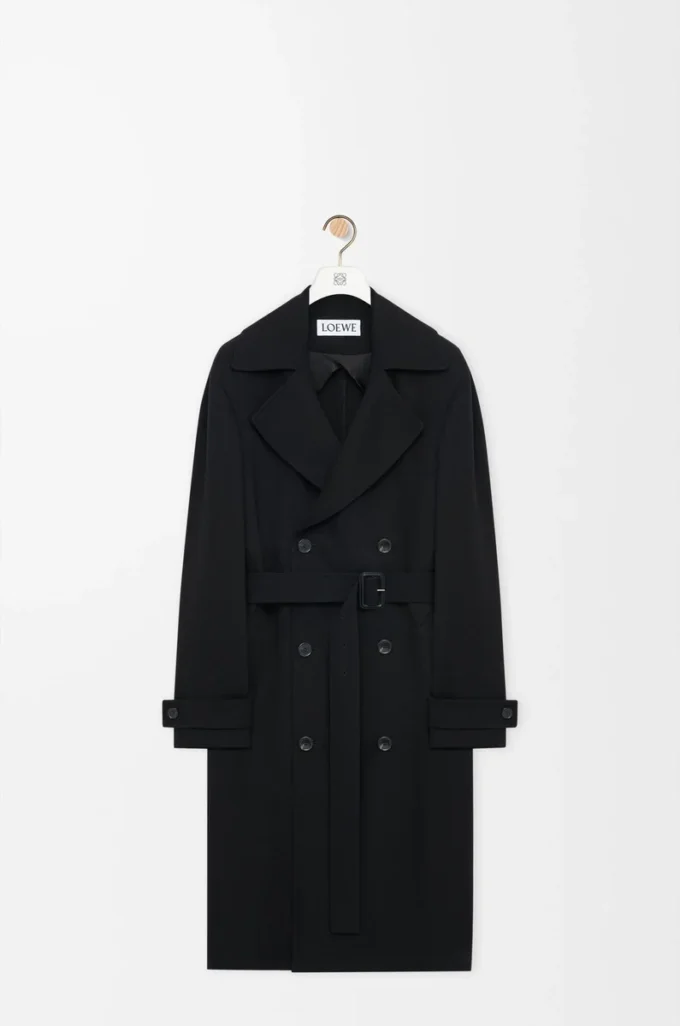Trench in viscosa elasticizzata Nero