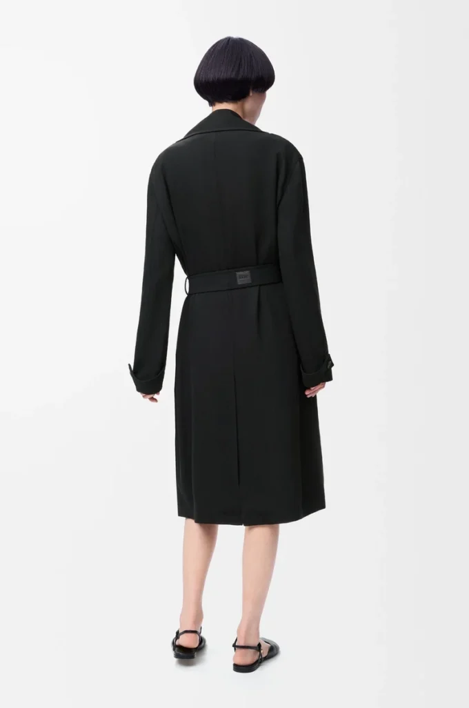 Trench in viscosa elasticizzata Nero