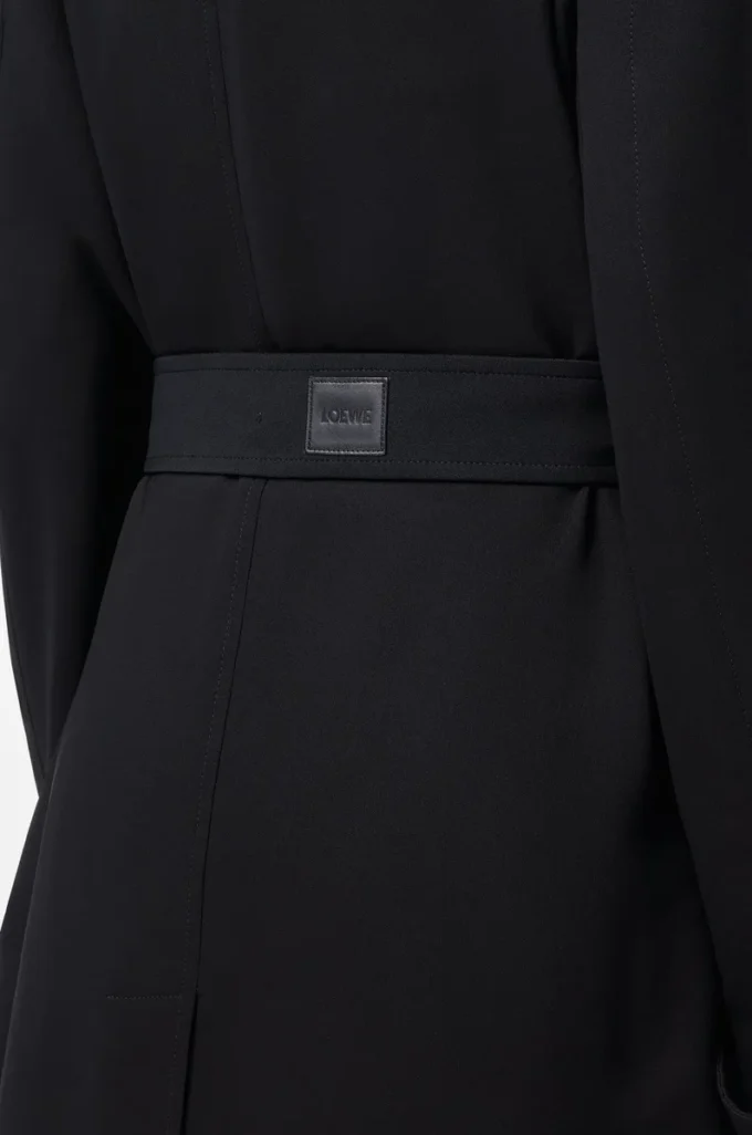 Trench in viscosa elasticizzata Nero